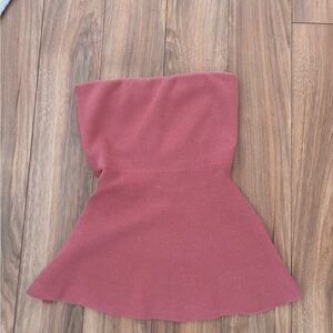 Dynamite Strapless Knit Top in Warm Terracotta